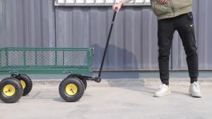 Unicorn Heavy Duty Garden Cart on Wheels Full Steel Utility Wagon Flatbed Trolley for Gardening Camping Outdoor Use