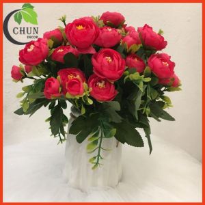 Hoa giả bình hoa hồng Hungary cao 35cm (bình dứa thắt nơ ảnh đại diện) trang trí phòng khách văn phòng lớp học cửa hàng