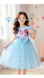 Girls Dress New Frozen Dress Princess Skirt Children Cotton Sequins Dress Kids Girl Fashion Clothing