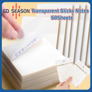 50pcs Transparent Sticky Notes Waterproof and High-value Note Paper for Student Office Stationery