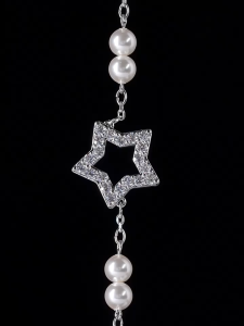 💖Swarovski💖Stella silver star pearl diamond bracelet S925 sterling silver womens fashion bracelet hypoallergenic non-allergenic Valentines Day gift birthday gift for girlfriend bestie