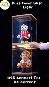 Display Case With Light Transparent Box Showcase Dustproof Toy Doll Storage Rak Shelf Blind Box Gift Present 盲盒收纳亚克力