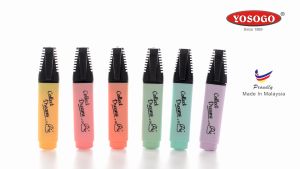 [super stationery] YOSOGO Pen Penyerlah Warna Pastel 808 – 5.0MM (Mata Lebar) – 4 Batang Sepaket | HIGHLIGHTER PEN PASTEL COLOUR 808 - 5.0MM BROAD (4 in 1 colour)