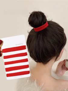 ยางรัดผมลายผีเสื้อสีแดงสำหรับเด็ก ไม่ทำลายผม รัดผม ปีใหม่ รัดผม ปีมังกร ยางรัดผม หัวเข็มขัดผีเสื้อสีแดง