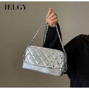 IELGY Simple Chain Bag Silver Shoulder Crossbody Diamond Female Bag