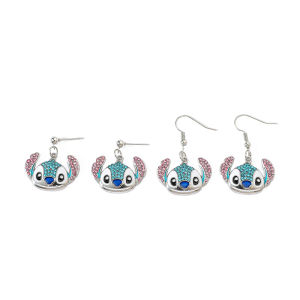 Disney Stitch Cartoon Rhinestone Pendant Earrings Cute Sweet Girl Jewelry Gift for Good Friends Creative Fine Earring