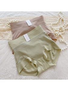 High Waist Antibacterial Breathable Silk Lace Briefs Womens Seamless Triangle Panties Abdomen Shaping Underwear GUFY 9022