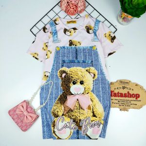 22 42kg Đầm bé gái thun lạnh in 3D mềm mát - váy bé gái 059