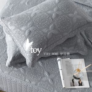 [ราคาพิเศษประจำวัน] หมอนปลอกสวมหัวแบบมีตัวหนีบปักลายสไตล์ยุโรปหมอนเดี่ยวผ้าฝ้ายแท้พิมพ์ลาย