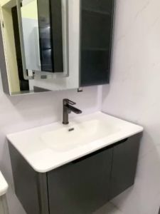 LIÊN HỆ FREESHIP Tủ chậu gương lavabo phòng tắm Gương Led cửa mở nhựa PVC đặc lõi cao cấp siêu bền đẹp kích thước mặt lavabo 50x80 cm