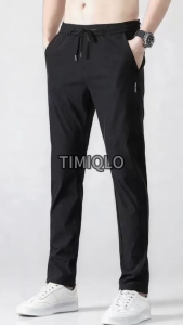 TIMIQLO M-4XL Mens Elastic Waist Sports Pants Korean Fashion Trend Drawstring Pants Ice Silk Casual Sports Pants