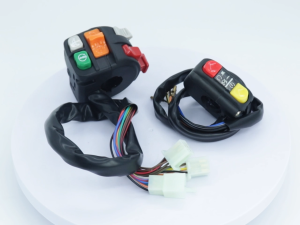 【Funtimes】Motorcycle Handle Bar Switch Left Right Set  Complete Wiring Harness  Multi Function Control For Horn Turn Signal Passing Light High Low Beam Hazard Light Start Button Universal 22mm Handlebar Scooter Underb