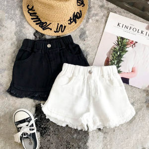Girls Denim Shorts Summer New Childrens Black White Hot Pants Kids Solid Color Short Jeans Fashion Comfotable Thin Korean Pants