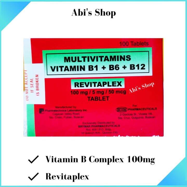 REVITAPLEX Multivitamins Vitamin B Complex 100 Tablets Expiry ...