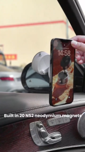 Vacuum-Suction Magnetic Phone Stand – Adjustable Tension & 360° Swivel Mount
