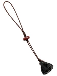 Classic Peach Wood Lotus Pod Mobile Phone Pendant & Creative Sandalwood Keychain
