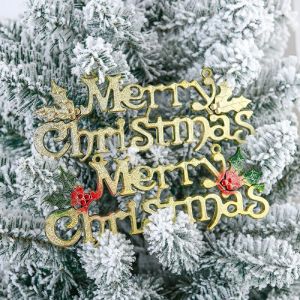 Free Shipping จีตัวอักษรวันคริสต์มาสร่าเริงป้ายประตูพลาสติกแขวนประดับต้น คริสต์มาสร่า ปาร์ตี้ บ้าน อัตรา ราคา