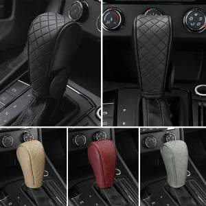 Universal Car Shift Handle Cover PU Leather Non-Slip Wear-resistant Shift Knob Decor Protective Cover Car Interior Accessories