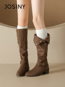 Josiny | Thick Sole Autumn Winter Fur Lined Over-the-knee Riding Boots