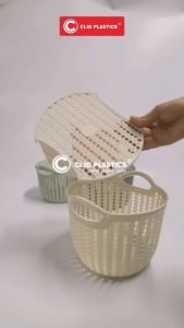 MM - A151 - KERANJANG PLASTIK BULAT DELIMA - KERANJANG TOPAS TUTUP - TEMPAT PENYIMPANAN SERBAGUNA MULTIFUNGSI