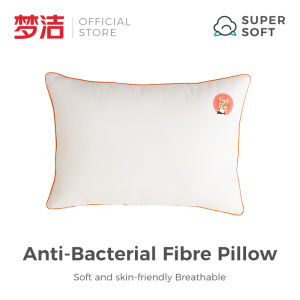 MENDALE 1 Pair Double Core Soft Pillow Hollow Fiber Fluffy Breathable Anti-Bacterial Skin-Friendly Comfortable