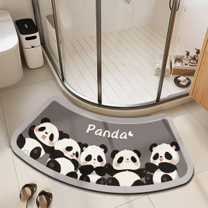 Bathroom Mat Shower Room Silicon Dendroid Water Absorption Toilet Entrance Arc Anti-Slip U-Shaped Toilet Foot Pad Home Use