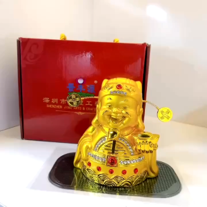 Tượng Thần Tài Mạ Vàng Đính Đá Có Nước Hoa Trang Trí Taplo Ô Tô Nhà Cửa - Làm Quà Tặng