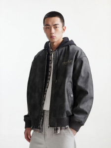 Jack Jones | American Retro Faux Layer Baseball Collar Flight Jacket