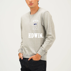 EDWIN JEANS - ICELAND LIGHT GREY Sweatshirt Lengan Panjang LS - Top Man Graphic Sweatshirt