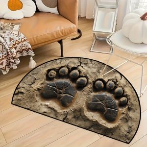 VIKAMA Cave Staircase 3D Illusion Floor Mat - Anti-slip Indoor and Outdoor Semi-circular Entrance Floor Mat - Home Decoration