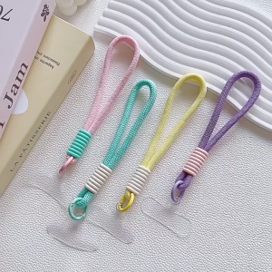 INS สายคล้องโทรศัพท์มือถือสีทึบเชือกถักป้องกันการสูญหายเหมาะสำหรับเคสโทรศัพท์มือถือทุกรุ่นที่มีคลิป