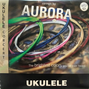 AURORA - Colorful Concert Ukulele String Set [GCEA] (High G) for 23 Inch Ukulele | Orange Red Green Yellow Purple Color