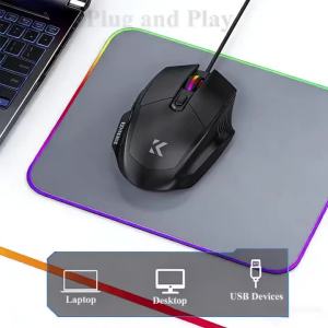 Kebidumei | KEBIDUMEI 7200DPI Wired Mouse 6 Buttons USB Gaming Mouse RGB Ergonomic Low Noise Office Mice Computer Accessories For PC Laptop
