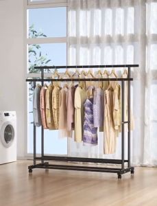 ราวตากผ้า ราวแขวนผ้า DIY ที่แขวนผ้า - สีดำ สีขาว