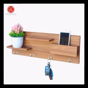 Tempat Gantungan Kunci HP - Rak Dinding Minimalis Serbaguna Key Holder Kapstok Kayu