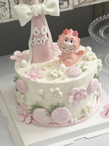 Pink Girl Dragon Baby Birthday Cake Decoration Ornaments Full Moon One Hundred Days Plugin Birthday Dragon Treasure Flower Accessories