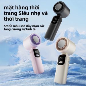 Quạt Cầm Tay Có Thể Điều Chỉnh Tốc Độ Cao Có Thể Gập Lại Quạt Cổ Ngoài Trời Di Động Có Màn Hình Kỹ Thuật Số Làm Lạnh Lâu Dài 100 Bánh Răng