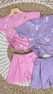 Setelan Anak Bear Rabbit Beruang Baju dan Celana Kids Perempuan 1-7 tahun Gubaby 07