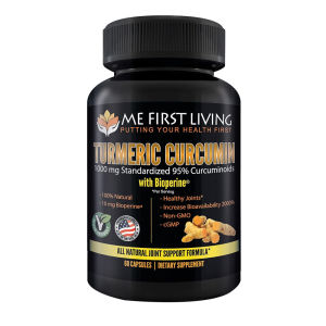 Me First Living Curcumin 1000mg 95% Curcumin Bioperine 10mg Highly Absorbed Organic Turmeric 60 Capsules