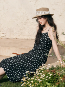 SEIFINI | Strap Tea Dress Slim Fitted Vacational Midi Dress