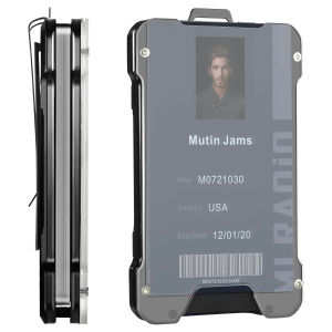 Wallets for Men Slim Aluminum Metal Money Clip with 1 Clear Window ID Card Holder RFID Blocking Holds Up 15 Cards with Cash Clip Ultra-Thin Minimalist Wallet