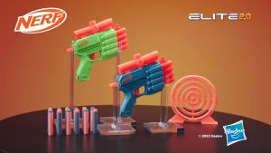 Nerf Elite 2.0 Face-Off Target Set with 2 Foam Dart Blasters and 12 Nerf Elite Darts