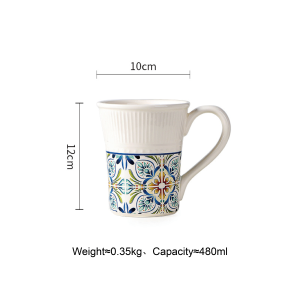 OMK Turkish Style Underglaze Ceramic Dinnerware Set Dinner Plates Salad bowl Mug Coffee Cup with Saucer Teapot Sealed Storage Jar Tableware Set