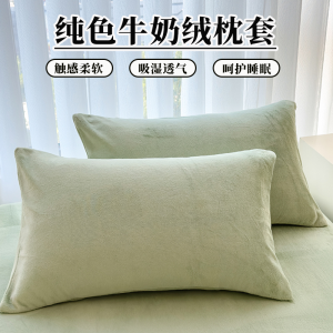 New Arrival Fresh Pure Color Milk Velvet Pillowcase Pair Soft Fine Home Use Pillow Core Cover 48*74cm Universal Bedding