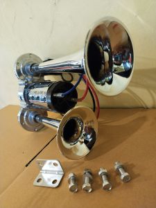 แตร3ช่า แตรลมไฟฟ้า2ปากเล็ก ดังแบบไม่ใช้ถังลม ไฟรถ12v.ครบชุดพร้อมติดตั้ง