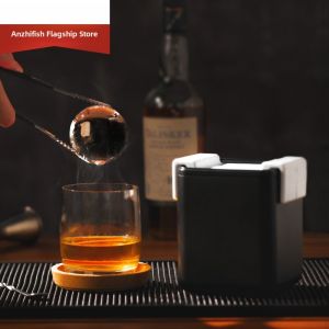 ANZZYU Premium Whiskey Transparent Single Ball Ice Cube Mold Bar Old Ice Kitchen Cooking Utensils Ice Tray