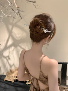 Peach Tea ly Baked Japanese and South Korean Style Hairpin for Women High Level Feeling Metal Hair Accessories