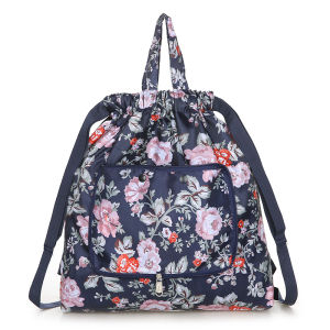 Large Capacity Nylon Travel Backpack Womens Floral Folding Bag Casual Match All-Match Storage Double Shoulder Leisure Pack