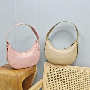 New 2025 Womens Leather Bag Top Layer Oil Wax Cowhide Underarm Single Shoulder Slant Cross Fashionable Moon Tooth Bag