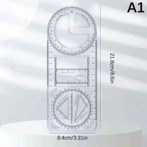 EELHOE | 1PCS Multi Functional 360 ° Movable Geometric Drawing Ruler For Portable Transparent 3D Flat